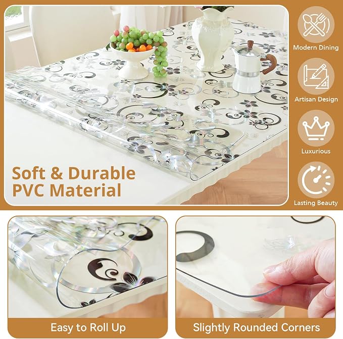 LovePads Floral Clear Table Cover Protector - Image 6
