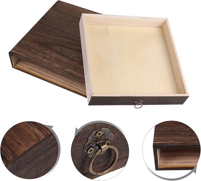 Cabilock Rustic Solid Wood Single Desktop Drawer – Vintage Apothecary Style - Image 4