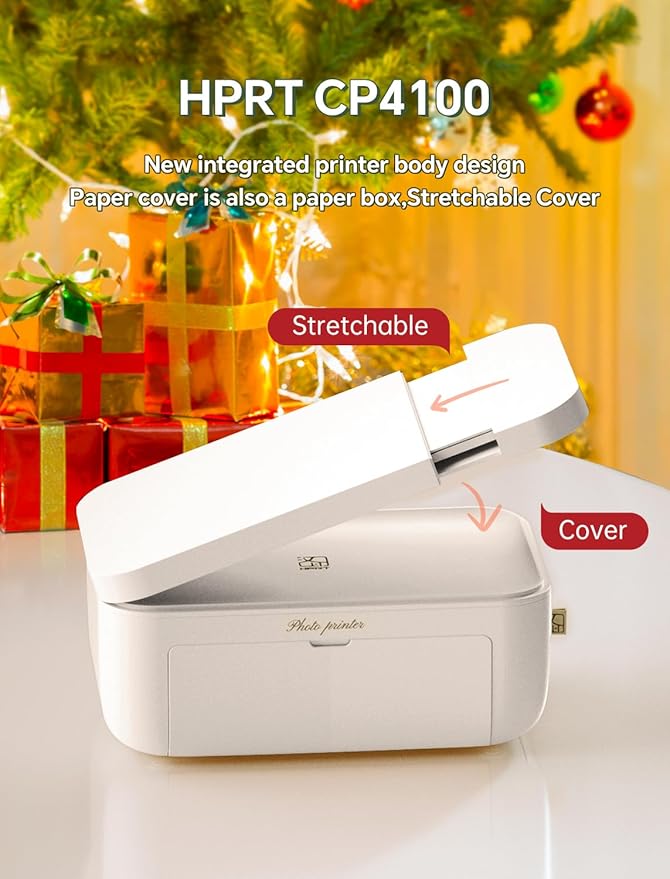 HPRT Photo Printer 4x6,+108Sheets&2ribbon,Instant Picture Printer for iPhone, Android, Smartphone,Portable Photo Printers for Home Use,Thermal Dye-Sublimation, AR Video Printing（White）-DeskLoop Office