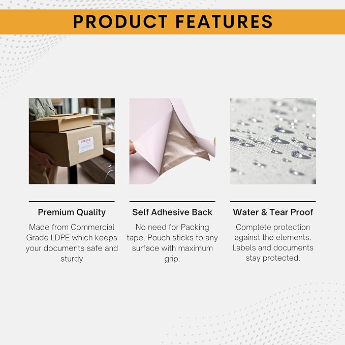 500 Pack 6"x10" Shipping Label Sleeves – Clear Self-Adhesive Packing Slip - Image 3