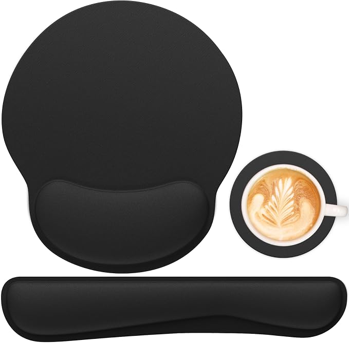 Ergonomic Mouse Pad with Wrist Rest and Keyboard Wrist Rest, Mousepad and Wrist by GJGOO