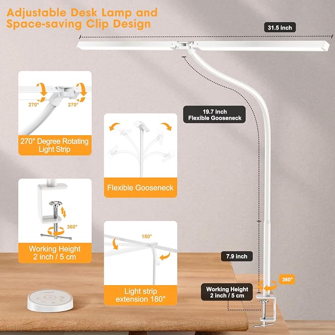 Pzloz Led Desk Lamp for Office Home - Image 5
