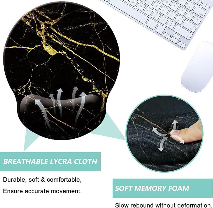 Mouse Pad with Wrist Support, Ergonomic Mouse Pad with Memory Foam Wrist Rest - Image 3