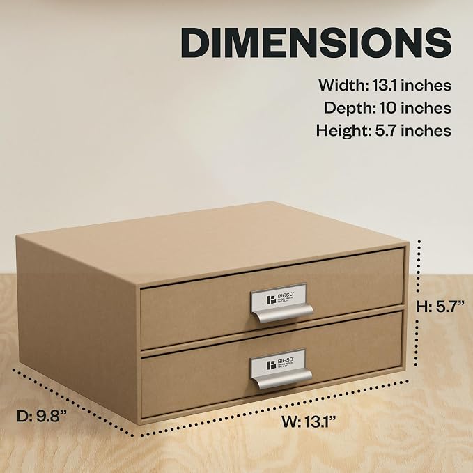 Bigso Birger 2-Drawer Fiberboard Document Letter Box - Image 2