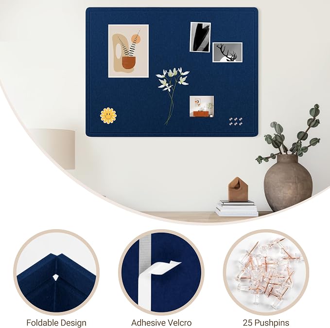 AKTOP Cork Bulletin Board 36" x 48", Large Foldable Felt Notice Pin Board - Image 6