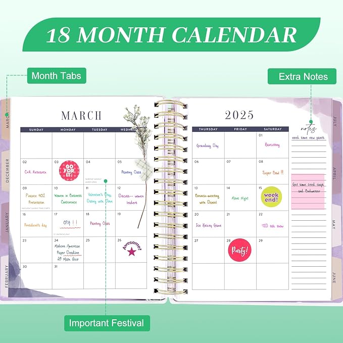 Planner 2026-2027, 18 Months Large Academic Daily Weekly Monthly Planner - Image 5
