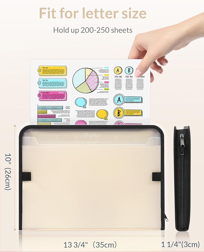 SKYDUE Accordion File Organizer, 7 Pocket Expanding File Folder - Image 2