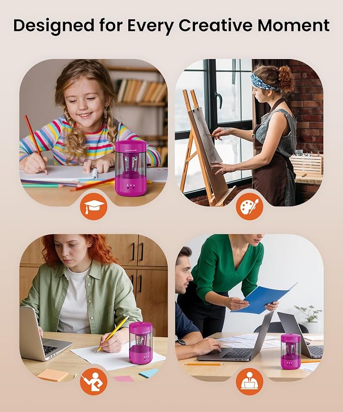 Electric Pencil Sharpener for Classroom, Fully Automatic Pencil Sharpener for - Image 8