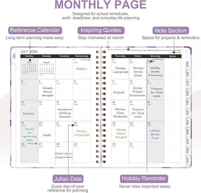 Planner 2026-2027, Weekly and Monthly Academic Planner, July 2026 - Image 4