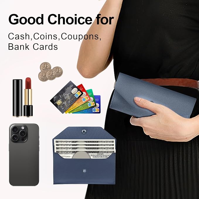 Pu Leather Cash Envelope Wallet - Image 4