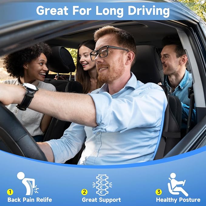 Teemour Lumbar Support Pillow for Car Seat, Memory Foam Back Support Pillow - Image 9