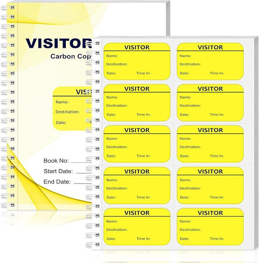 300 Visitor Badges Stickers Visitor Log Book by Unknown