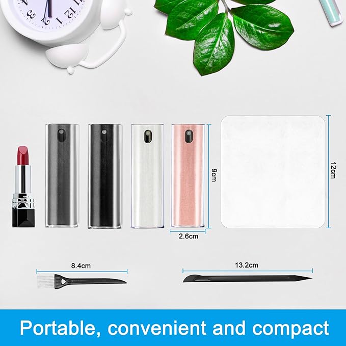 walrfid 4 Pack Screen Cleaner Spray, Car Touchscreen Mist Cleaner, Electronic Laptop Cleaning Kit for Computer, Cellphone, iPad, iPhone, MacBook, TV Monitor, Tablet, Car Display(Pink Grey Black Cream)-DeskLoop Office