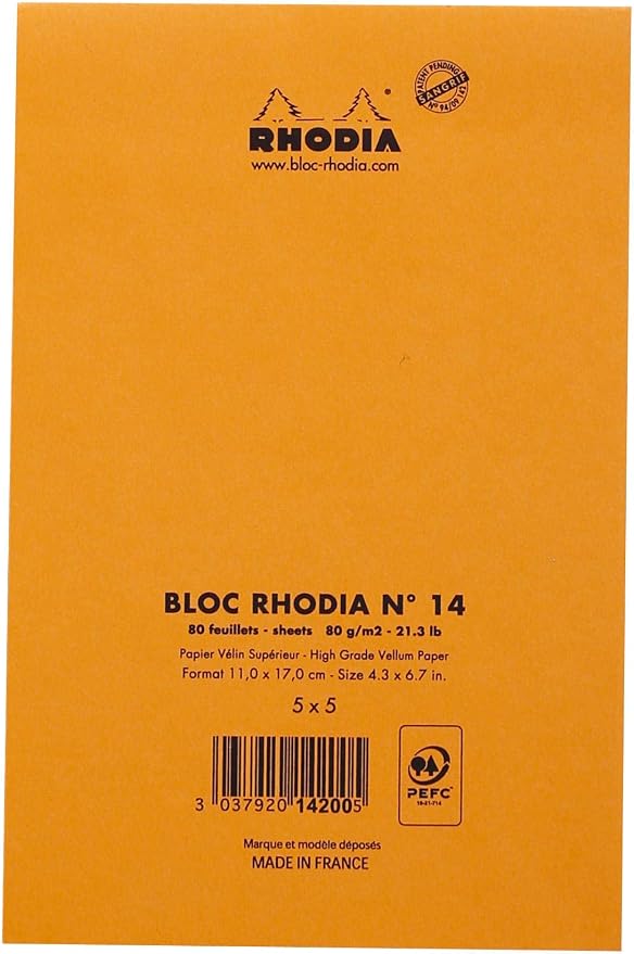 Rhodia Notepad, No14 A6+, Squared - Image 3