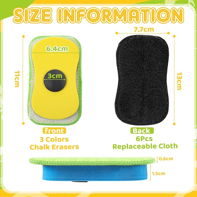 Zonon 9 Pcs Pcs Chalk Eraser Bulk Chalk Board Chalkboard Erasers Dust Free - Image 2