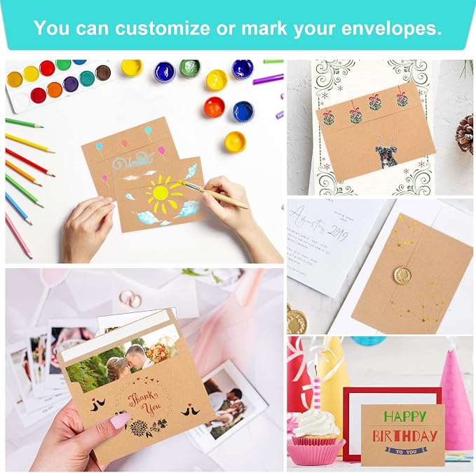 90 Packs 3.5x5 Envelopes for Invitations, A1 Invitation Envelopes, Small - Image 5
