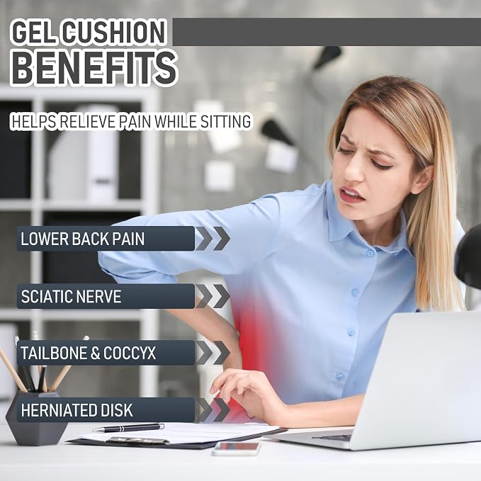 Cooling Gel Seat Cushion, Thickened Big Breathable Honeycomb Design Absorbs - Image 7