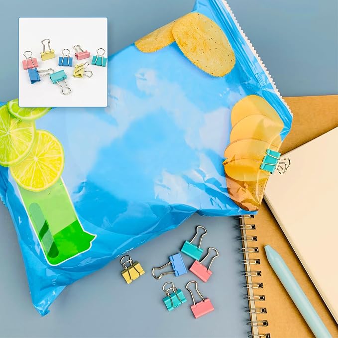 Ykimok 240-Pack Mini Binder Clips in 4 Colors, 15mm/0.6-Inch Small Paper Clips - Image 4
