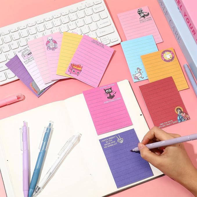 12 Pcs Funny Sticky Notes for Work 4x3 Inches Sarcastic Self Adhesive Notepads - Image 6