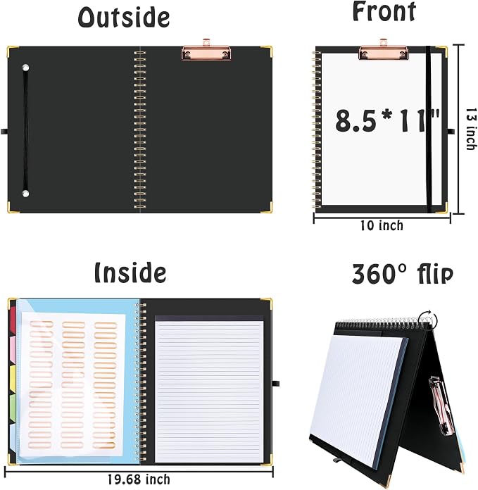 HAUTOCO Clipboard Folio with Refillable Lined Notepad - Image 2