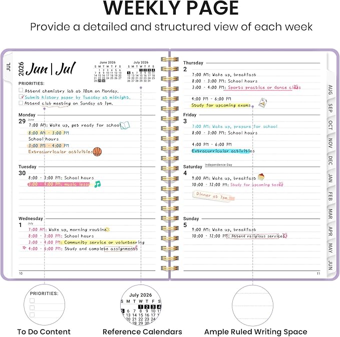 Planner 2026-2027 for Women & Men, Academic Monthly and Weekly Calendar Planner - Image 3