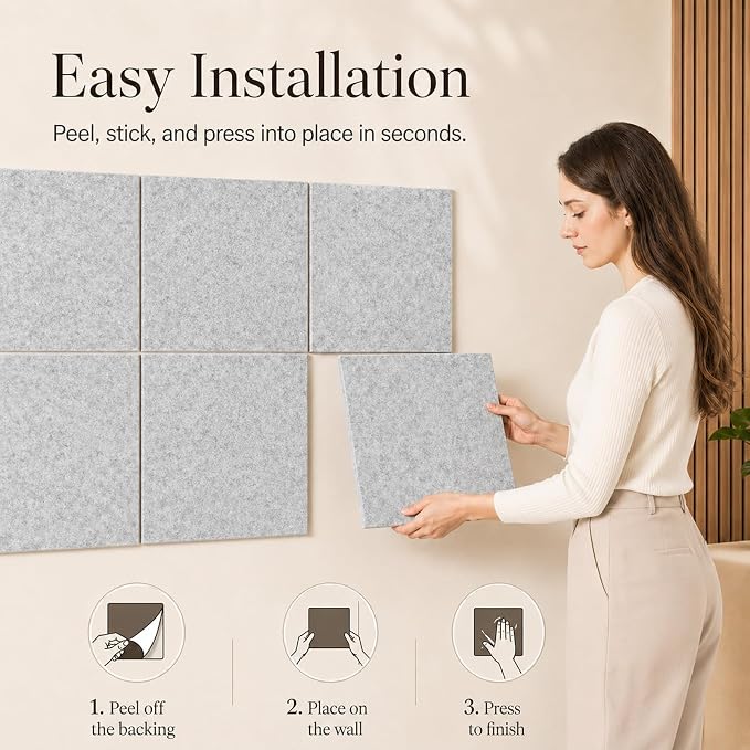 Felt Bulletin Board Tiles, Large Cork Board Alternative, 24 x 36 in | 0.35 in - Image 4