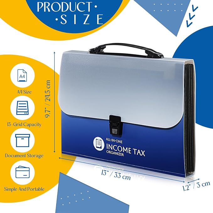 1 Set Tax Record Organizer All in One Income Tax Document Organizer 13 Pockets - Image 2