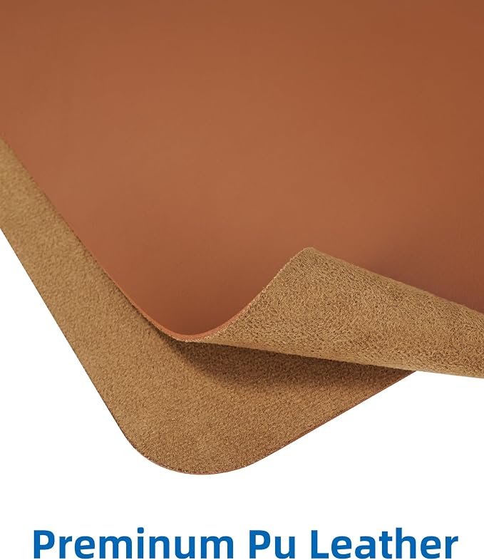 Leather Desk Pad Blotter, Mouse Pad, Office Desk Mat, Non-Slip PU Leather Desk - Image 2