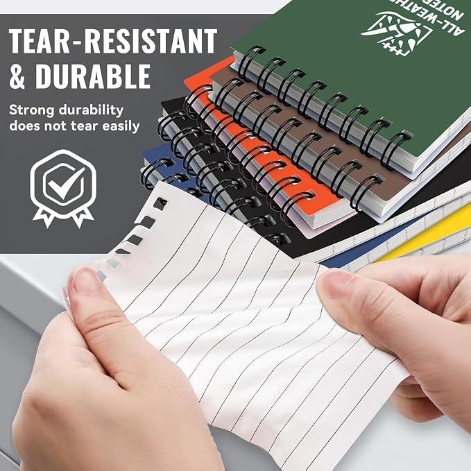 POPYOLA 6 Pack Waterproof Notebook, Weatherproof Pocket Notebook - Image 5