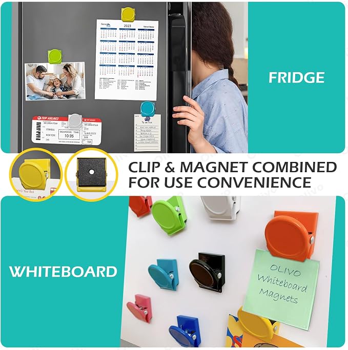 9 Pack Magnetic Clips for Classroom Whiteboard Refrigerator Fridge, 9 Colors - Image 7