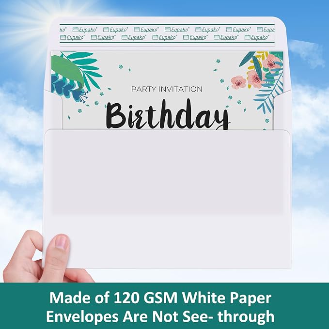 Eupako A2 White Paper Envelopes 250 Pack 4.375x5.75" Invitation Envelopes Self - Image 4