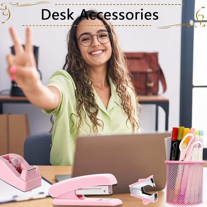 Office Supplies, Desk Accessories, Stapler and Tape Dispenser Set - Image 4