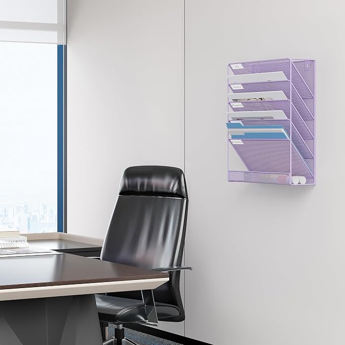 EasyPAG 5 Tier Wall File Holder, Mesh Hanging Folder Organizer - Image 7