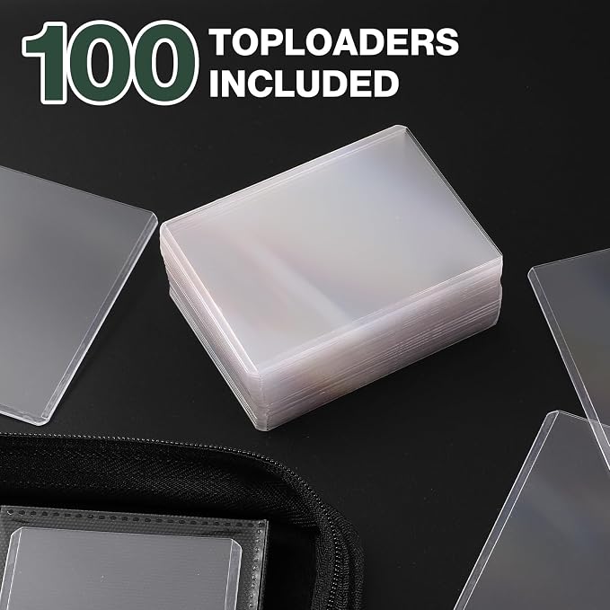 Toploader Binder, Holds 160 Toploaders, 100 Toploaders INCLUDED, 4-Pocket PU - Image 6