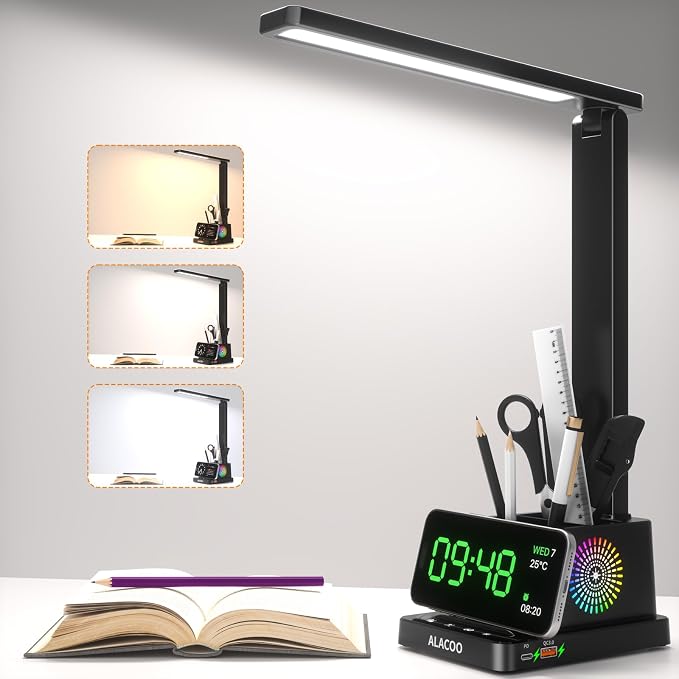 Study Desk Lamp for Office Home, Eye-Caring Desk Light by ALACOO