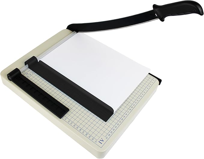 TEXALAN(R) Paper Cutter 12" x 10" Metal Base Trimmer Scrap Booking Guillotine Blade-DeskLoop Office