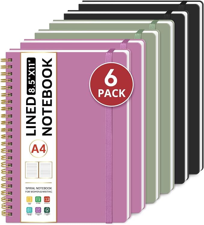 Taja Spiral Lined Notebook, 8.5"x11" Notebooks by Taja