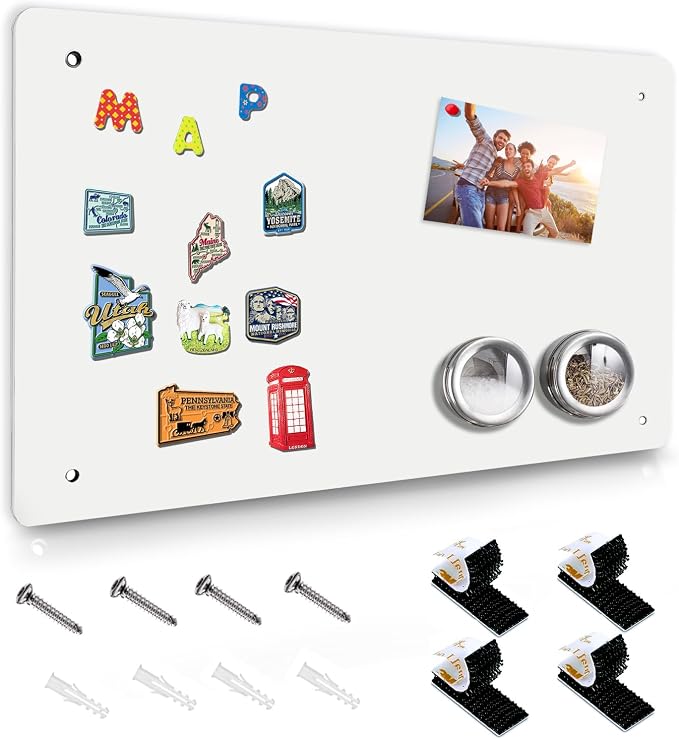 White Magnetic Board, 17.5" x 11.4" Magnet Bulletin Board to Display Magnetic by HYHOSHI