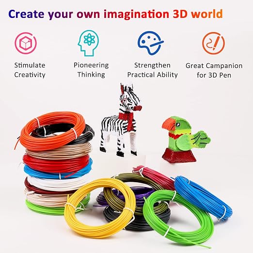 3D Pen Refills 1.75mm PLA Filament 640 Feet 16 Colors, Each Color 40ft - Image 5