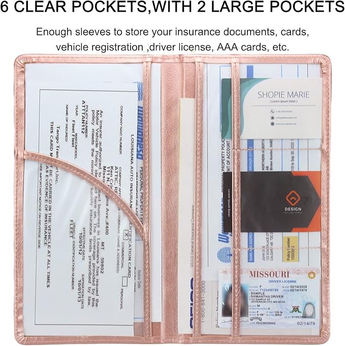 LumiMokki Premium Car Registration & Insurance Card Holder - Image 4