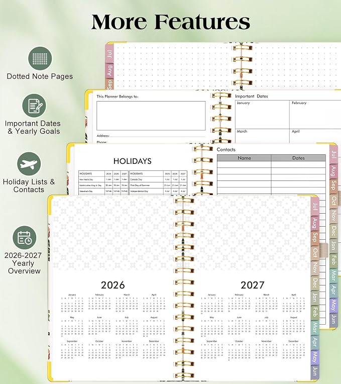 Academic Planner 2026-2027, Hardcover Weekly and Monthly Calendar Planner from - Image 6