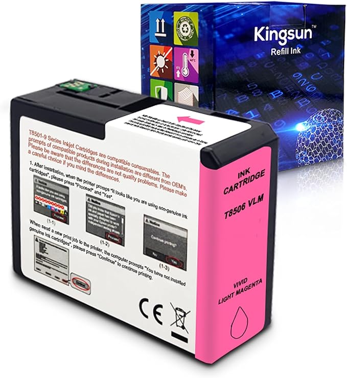 T850 Ink Cartridge T8506 T850600 Remanufactured Work for SureColor P800 (1-Pack, Vivid Light Magenta)-DeskLoop Office