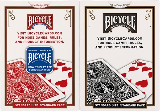 Bicycle 48pk Red & Black Rider Back Playing Cards, Standard Index, Decks of - Image 6