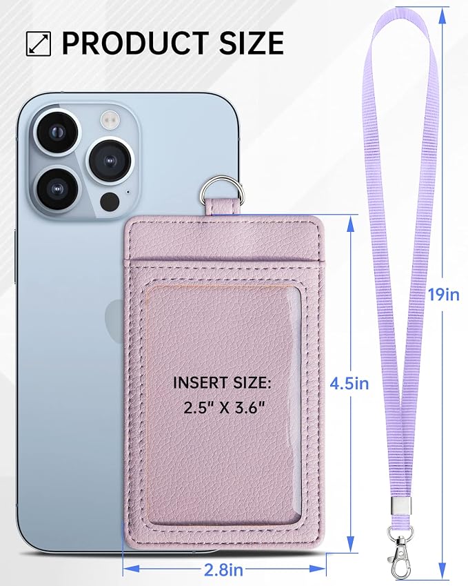 Teskyer Badge Holder with Lanyard, Leather ID Name Badge Card Holder with - Image 7