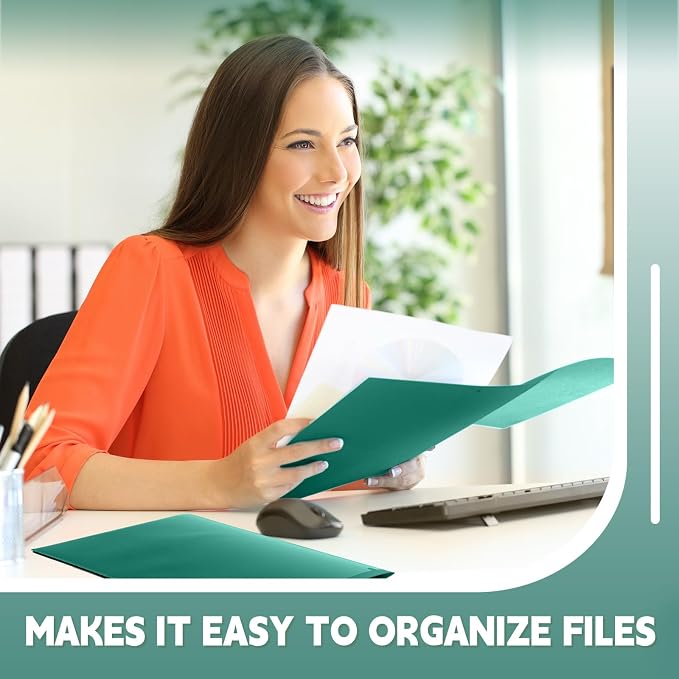 Henoyso 36 Pack Forest Green Plastic Folders - Image 4
