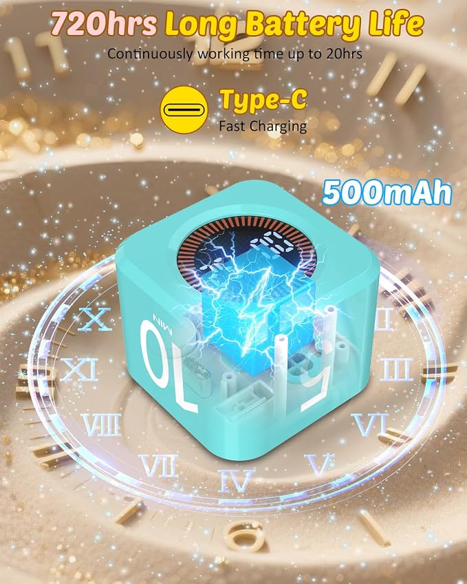 Digital Pomodoro Timer Cube 5/10/25/50min, Visual Productivity Flip Timer - Image 7