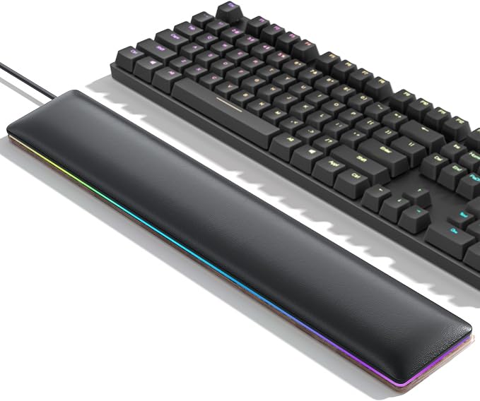 ASFSKY RGB Keyboard Wrist Rest, Ergonomic Wooden Wrist Support by ASFSKY