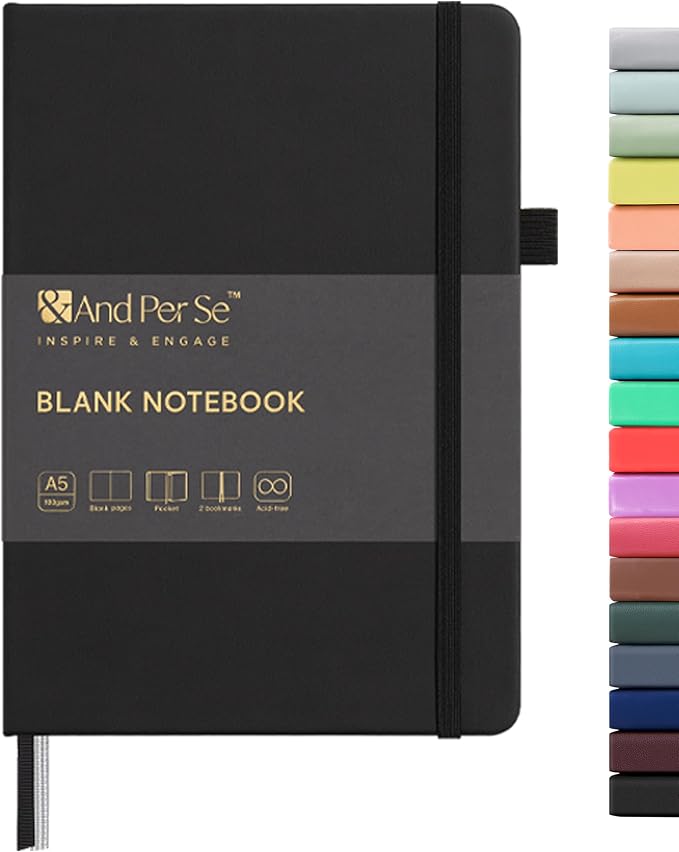 &And Per Se Blank Sketch Notebook, A5 Hardcover, 160 Pages 100gsm Thick Paper by AndPerSe