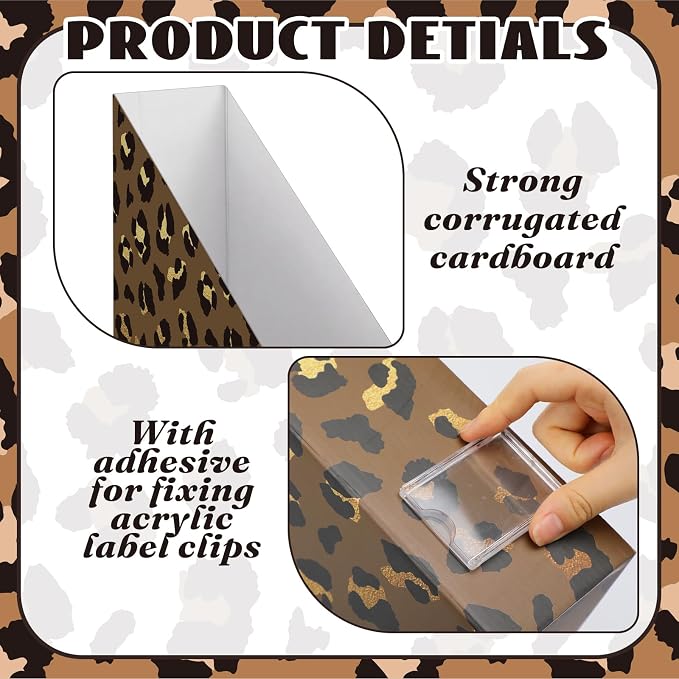 AmazingSpark Set of 4 Leopard Print Magazine Holder Decorative Foldable - Image 4