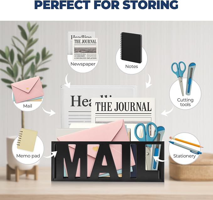 Mail Organizer Countertop, Desk or Wall Mail Holder - Image 5